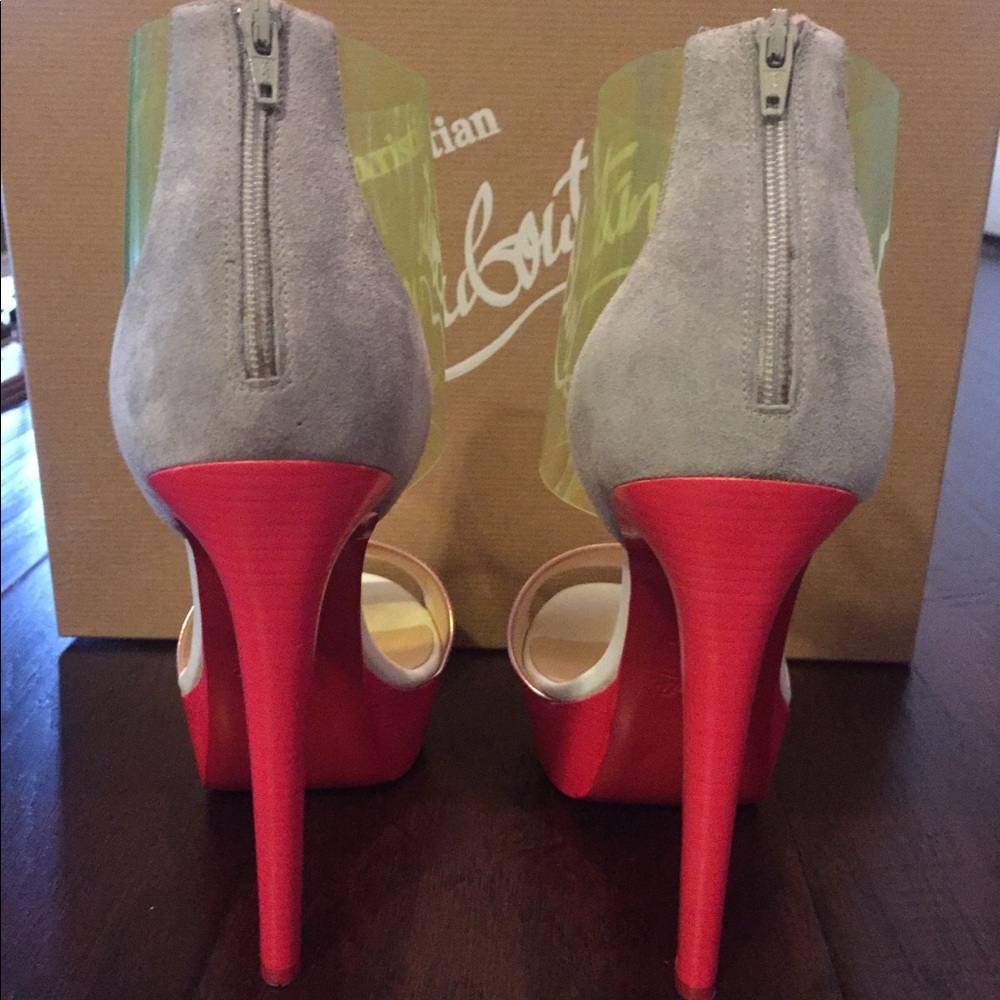 Christian Louboutin Dufoura 140 Suede PVC Heels - Picture 4 of 8